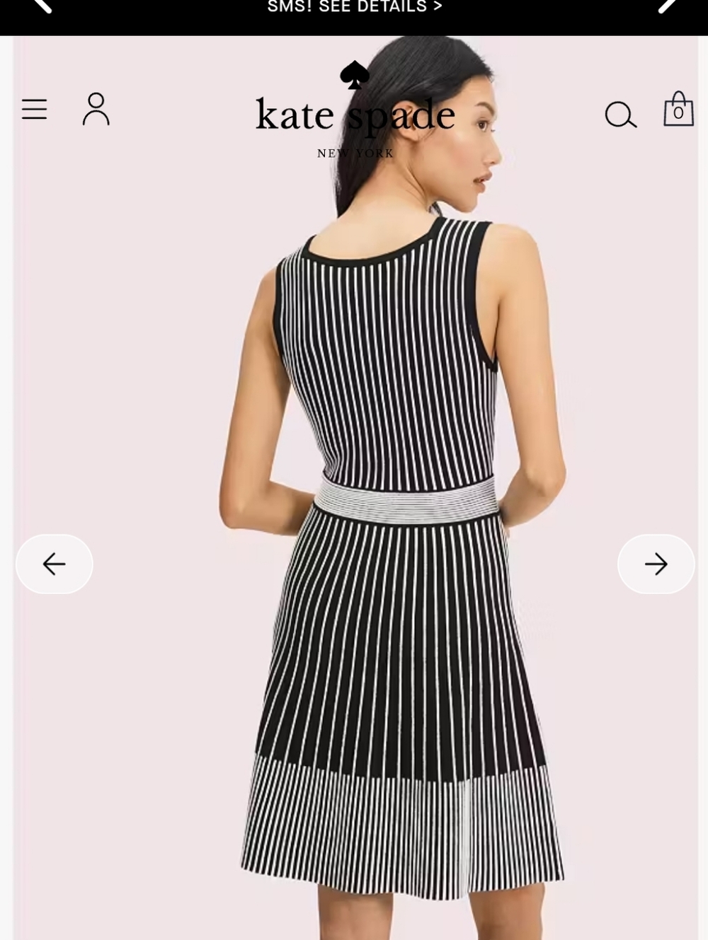 Kate Spade New York striped rib-knit sweater dress Sz S - Picture 8 of 8